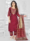 Maroon N F CHURIDAR 027 Heavy Festive Wear Designer Salwar Suit Collection N F C 636 MAROON